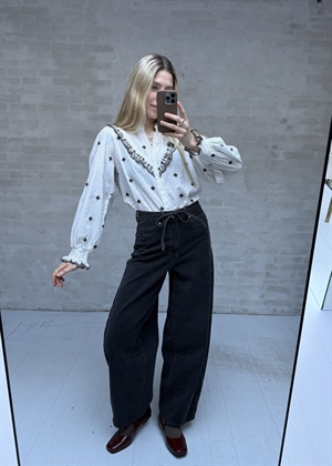 Degas Dot bluse Offwhite Neo Noir 